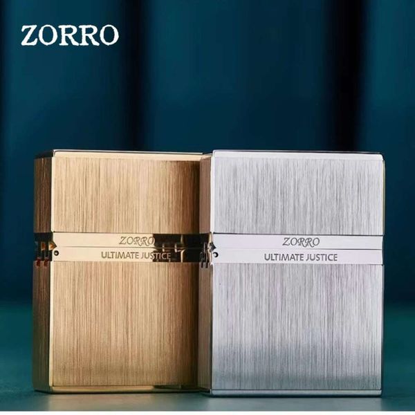 Zorro cherosene Accendino più chiaro Armatura addensata in rame in metallo in metallo spazzolato Vistage Accensione Accessori per fumo Regalo maschile