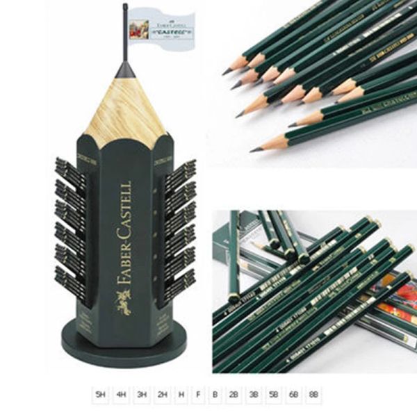 Карандаши FaberCastell 9000 Sketch Pencils B/2B/3B/4B/5B/6B/7B/8B/H/2H/3H/4H/5H/6H/F 12/16PCS Деревянный карандашной карандашные карандашные карандашные карандашные