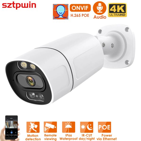 Kameras 8MP 4K POE IP -Kamera Onvif H.265 Audio -Datensatz CCTV -Gesichtserkennung 5MP wasserdichte IP66 Outdoor Security Videoüberwachung Xmeye