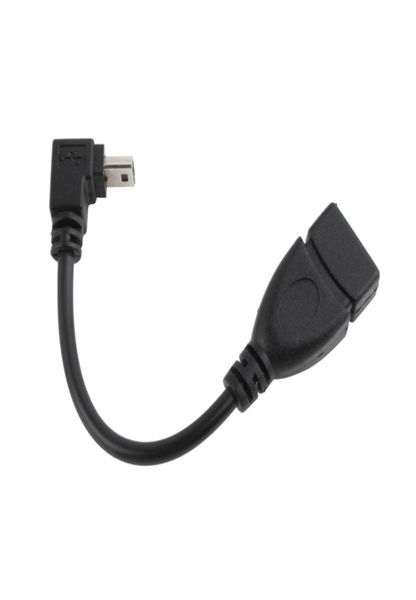 L scharfe 90 Grad USB B Männliche Konvertierungsadapter USB A FEMPHTE TO MINI 5P OTG Kabelkabel für MP3 -Auto -Audio -Flash -Antriebsadapter8064222