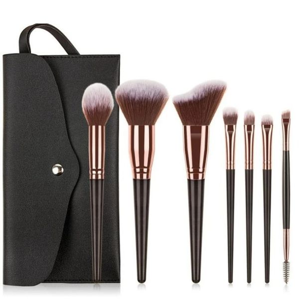 7pcs Professionelle Make -up -Bürsten Set Bag Foundation Eyelash Augenbrauen Lidschatten Kosmetische Make -up -Werkzeug