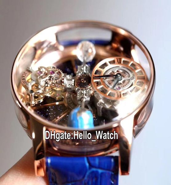 V2 Versão estática Quartz suíço Mens assista Astronomical Tourbillon Skeleton Aventurine Dial Epic X Chrono Cr7 Aço Rosa Gold Hello9215497