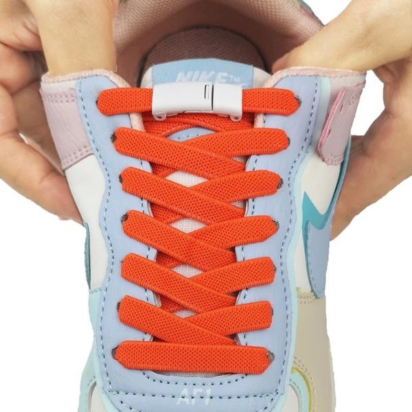 Askılar Metal Manyetik Kilit Elastik Shoelaces Sneaker Dantons Yetişkinler Çocuklar 8mm genişlik