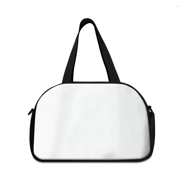 Bolsas de armazenamento bolsa de dança duffle sublimation em branco para design personalizado pó impressão de viagem de viagem com compartimento de sapatos