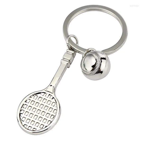 Figurine decorative Creative Metal Tennis Rackets Tabella Badminton Keetchain Case Tast Ring Activity Regalo piccolo regalo