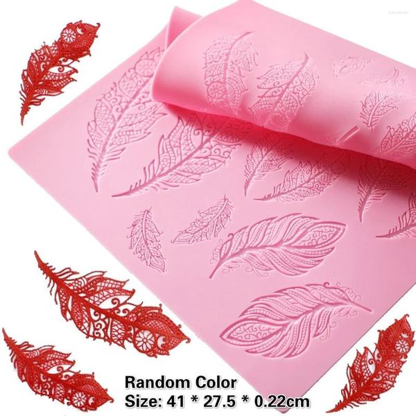 Stampi da forno 41 27 cm retrò pizzo texture tappetino tavolo dessert tavolo decorazione silicone stampo colore casuale