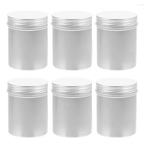 Speicherflaschen 6 Stcs Aluminium Box Feuchtigkeitscremes Container kleiner Glas Lippen Zum Lotion Reise nachfüllbare falsche Wimpern
