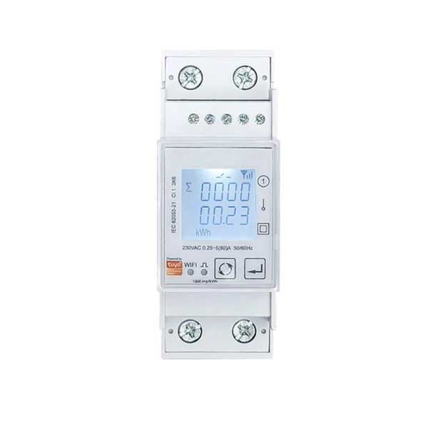 Detector Hottuya Smart ZigBee Energy Medidor bidirecional de fase 80A Din Power Monitor Wattmeter