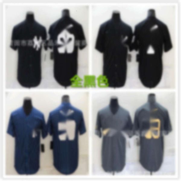 Carrier de camisas de futebol Yankees # 99 Juiz Cinza Letas de ouro preto azul profundo