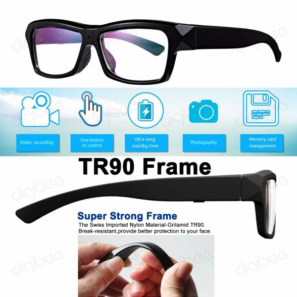 Brille TR90 Rahmen intelligente Brillen intelligente Brille Spion Kamera Brille HD1080p aufnehmen Videofoto Espia Camara Gafas USB OTG F Android