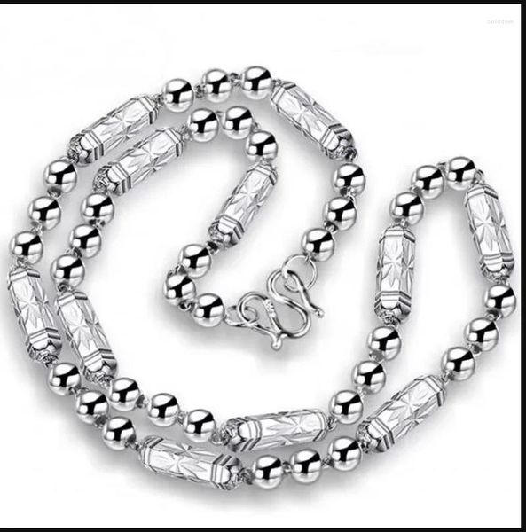 Цепи Real 999 Чистое мелкое серебряное ожерелье Женщины мужчины 4 мм/5 мм/6 мм/7 мм/8 мм шестнадцагеровой цепь бисера. Много размера может выбрать