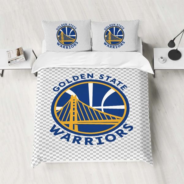 90 GSM Polyester Bettwäsche Set Hautfreundlich warm und bequem 1 Down Duvet Cover2 Kissenbezüge Basketballteam 240325