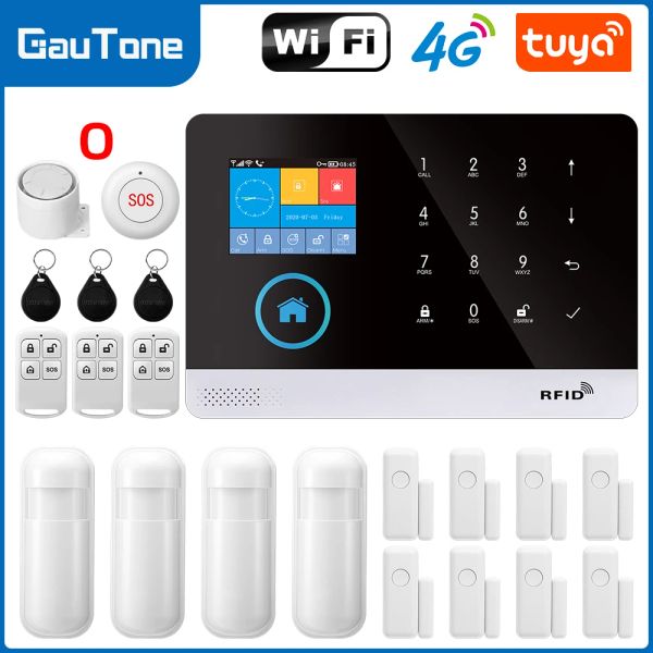 Kits Smart Life WiFi 4G Sicherheitsalarmsystem für Einbrecher Wireless Alarm Host mit Bewegungssensor und Türsensor Tuya Smart App