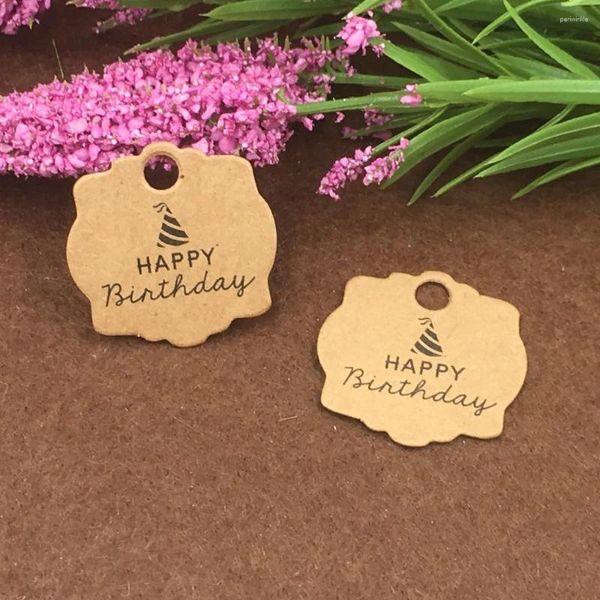 Party -Dekoration 3 100pcs Happy Birthdany Paper Tag String für Hochzeit/Süßigkeiten/Schmuck/Geburtstag Hang