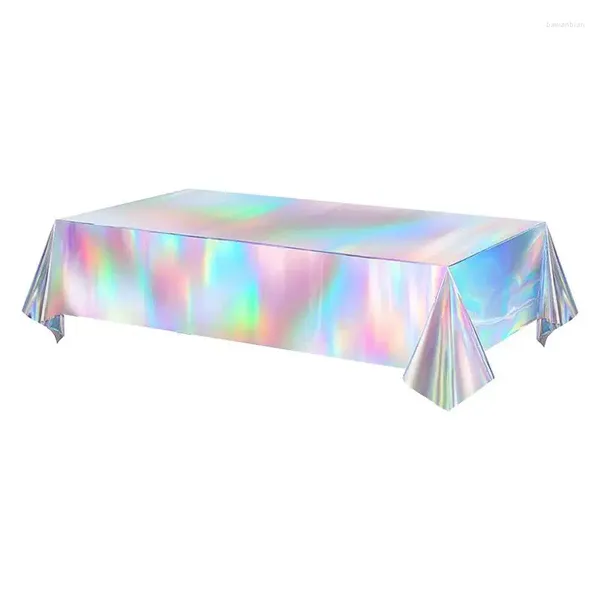 Masa bezi gümüş masa örtüsü parlak kapak iç ve dış mekan aktiviteleri için tasarım yağı geçirmez dekorasyon