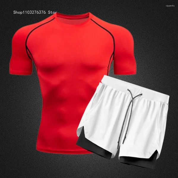 Herren-Trailsuiten Sommeranzug modische Sportbekleidung enge kurzärmelige T-Shirt atmungsaktive Shorts Komprimierung S-3xl