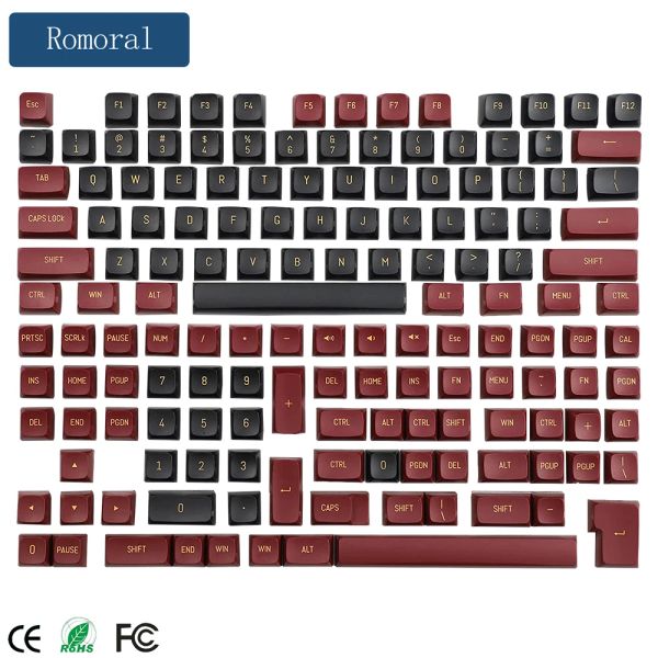 Almofadas 149 chaves pbt keycaps csa perfil inglês preto vermelho diy personalizado tiro duplo keycap para teclado mecânico de jogos