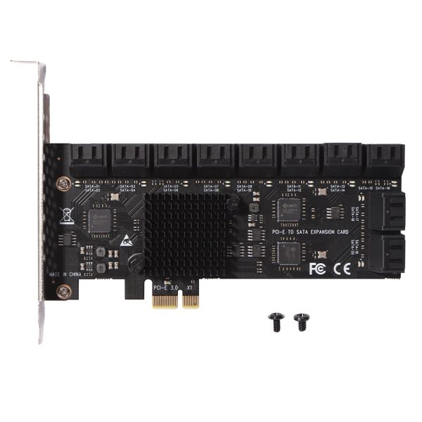 Kartlar PCIE - 2/4/6/12/16/20 Ports SATA 3 III 3.0 6 GBPS SSD Adaptörü PCIE PCI Express X1 Denetleyici Genişleme Kartı Desteği X1/4/8/16