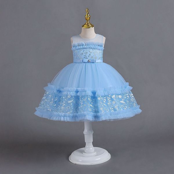 Beauty rosa azul branco jóia de jóia de aniversário/festa vestidos de festa vestidos de concurso de meninas vestidos de menina de meninas todos os dias