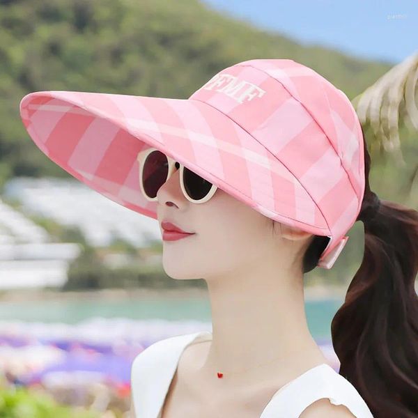 Cappelli larghi brim-cappello da sole estate regolabili teste di grandi dimensioni donne festività casual anti-uv spiaggia viviamo pacchetti di moda all'aperto