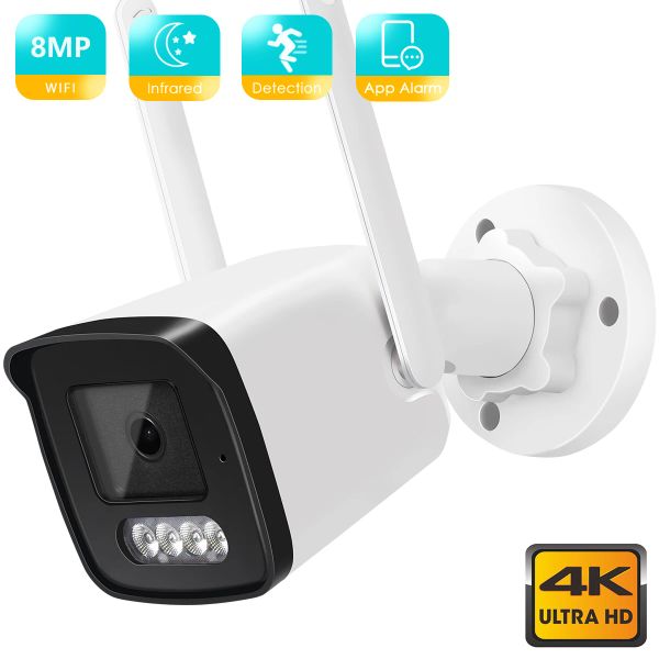 Câmera de câmeras 4K 8MP Câmera IP 4MP Bullet sem fio Wi -Fi Câmera de segurança ao ar livre de duas vias Detecção de casa Smart Home Câmera ICSEE