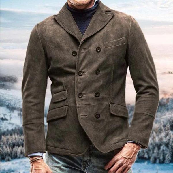 Giacche da uomo inverno inverno con giacca di lana spessa uomo cappotto autunno tasca tasca a tasca solida color cappotto da abbiglia