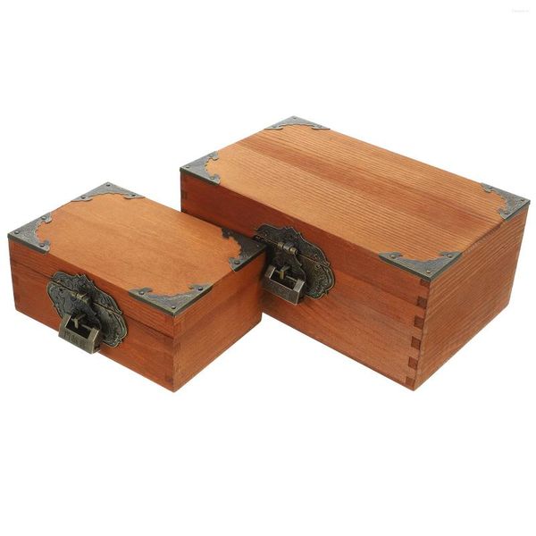 Schalen 2 PCs Holzschmuckhalter Hülle Organizer Desktop Aufbewahrungsbox Schmuck Behälter Halskette