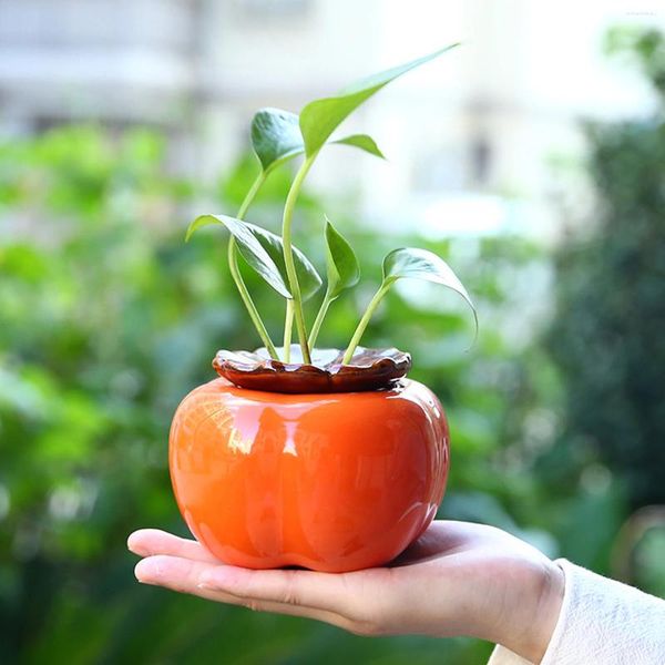 Vasen Persimmon Vase ländlicher Behälter Blütentopf für Balkon Figur Feng Shui Dekor Bonsai