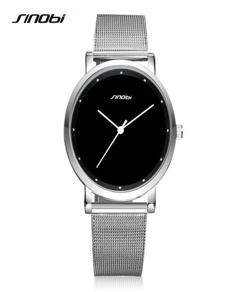 Sinobi Men Wrist Watches Moda Male simples Genebra Quartz Clock de aço inoxidável Casual Watch Black Montres Hommes Drop 1113342