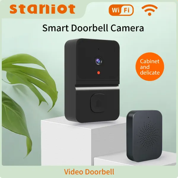 Дверные звонки интеллектуальные видео дверь Камера Wi -Fi Tuya Smart Wireless Door Bell Chime приложение Twoway Voice Call работает с сигнализацией безопасности