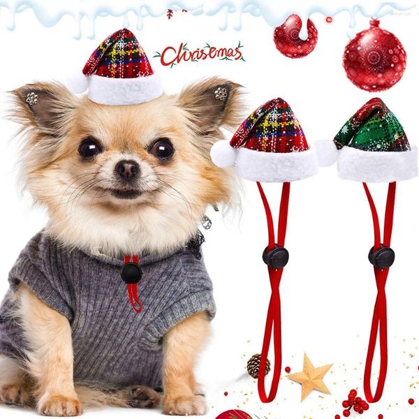 Hundekleidung 1PC Christms Pet Cat Cap Holiday Style Hut für kleine karierte Schneeflocken Welpen Pflegezubehör Haustier Hunde Lieferant
