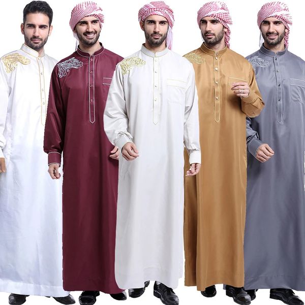 Muslimische Modemänner Robe des Arabischen Araber Abaya Dubai Kaftan Arabatan Ramadan Musulmana Jubba Thoub Islamic Clothing 240329
