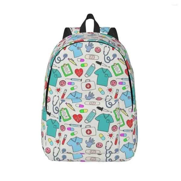 Bolsas escolares Padrão colorido para homens Mulheres Student Bookbag Daypack Middle High College Presente