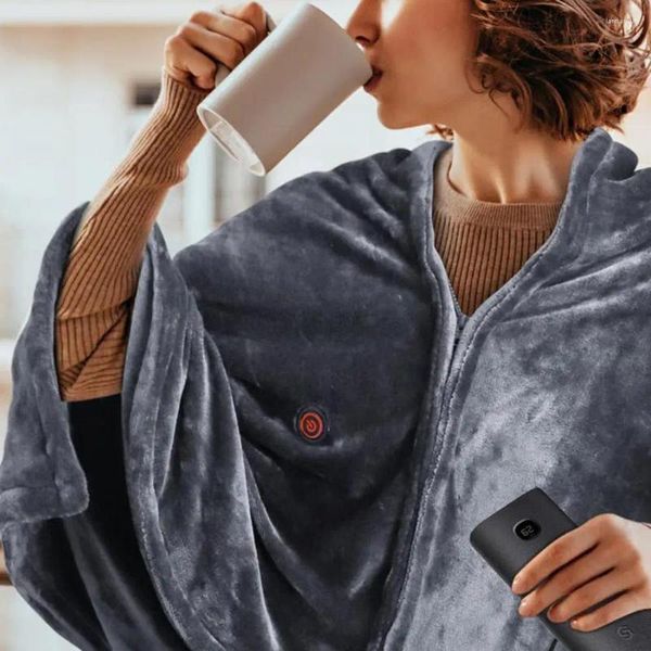 Teppiche warme Decke USB -Pullover für Frauen Männer weicher Flanellschal