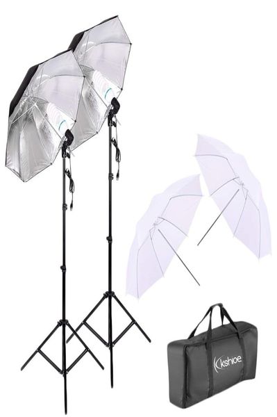 POGROGROFAL Dual Po Dreencella Lighting Video Kit Dreenreflektor PO Glühbirne Tall Studio Regenschirm Blitzblitzlicht STA6215296