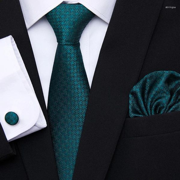 Ties Est Style Green cravatta per uomini Presentazioni di vacanza Presentate set cravatta accessori per matrimoni a strisce