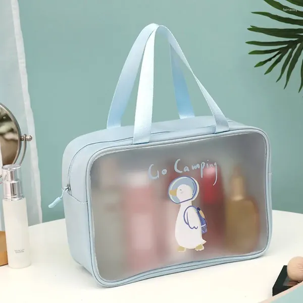 Bolsas de cosméticos Bolsa de zíper de grande capacidade PVC Square Pouch Casos Transparentes Armazenamento de maquiagem Higênios de armazenamento