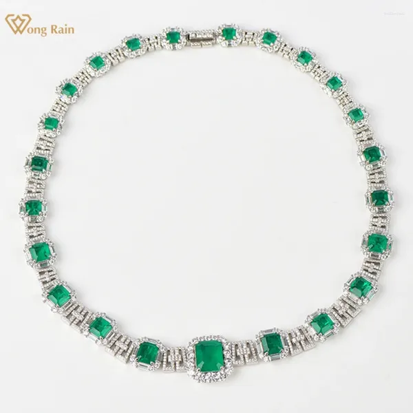 Catene Wong Rain Luxury 925 sterling sterling smeraldo ad alto diamante in carbonio collana gemma per donne per donne regali di anniversario