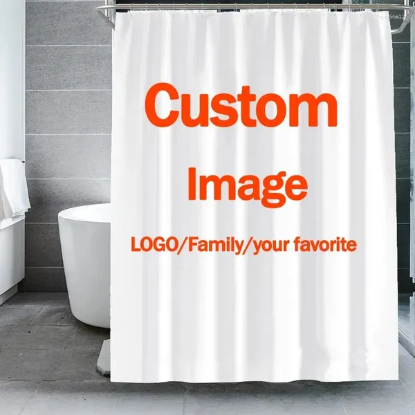 Cortinas de chuveiro Cortina Curta Home Decoração Banho Diy Design Imprima seu PO para o banheiro