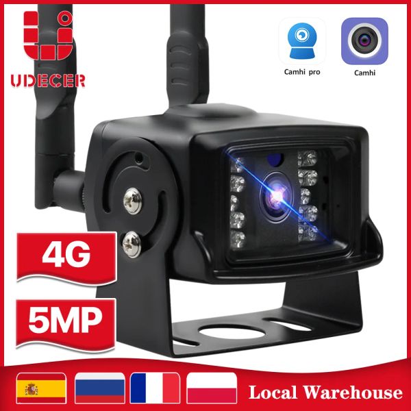 Kameras 4G Kamera IP 1080p 5MP HD 3G SIM KARTER CAMMAL METALL COLL OUDDOOR CAMERA WLAN MINI CCTV P2P für CAR App Camhi