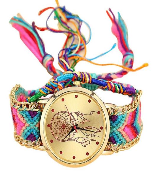Armbanduhren Frauen Uhren handgefertigte Damen Vine Quartz Watch Dream Catcher Freundschaftsuhr Montre Femme 20217605276