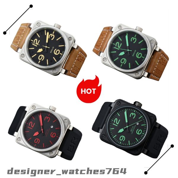 Montre de Luxe Designer relógios automáticos relógios Mecânicos assistem a lazer de negócios assistir Bell Brown Leather Watches Black Ross Rocor