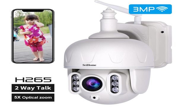 SRICAM SH028 30MP IP per esterni IP Waterproof 5x Zoom WiFi Camera 360P2P Audio Sorveglianza wireless CCTV PTZ6857371