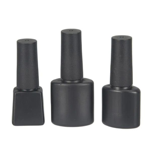 Şişeler 50pcs 5ml 8ml 10ml Oje Şişesi Balck Boş tırnak şişesi ile fırça plastik tırnak güzellik konteyner şişesi şişe