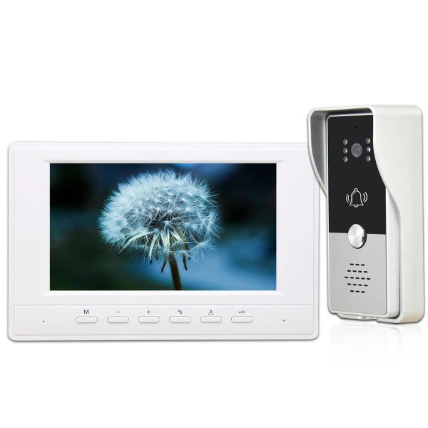 Intercom 7 -дюймовый монитор VideoDoorbell Система видео интерком -дверной телефон для дома для дома виллы с 700TVL IR Night VisionCamera