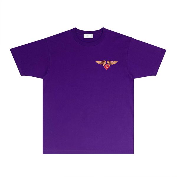 Nuova maglietta da uomo Summer Mens Designer magna maglietta da donna Brand Trendy Brand Rh057 Giallo Eagle Stampa T-Shirt a maniche corte S-XXL