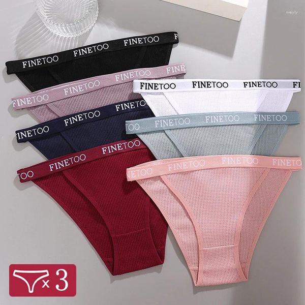 Mutandine femminili 3 pezzi/set brief di cotone a quadri sexy da donna donna a basso contenuto di biancheria intima a bassa vita femminile morbida e traspirabile lingerie