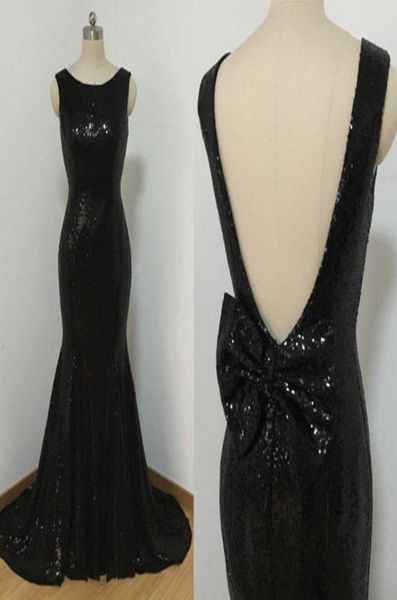 Vestidos pretos de lantejoulas de lantejoulas baratas de alta qualidade Mermaid vestido de bail