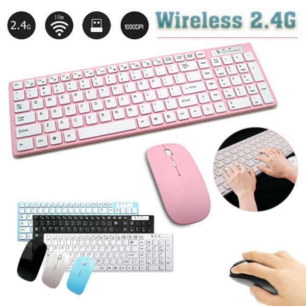 Casi per PC Laptop 1pc da gioco wireless da gioco wireless e tastiera di topi a ultraslim Kaypad a ultraslim redazione da 1600 dpi Topi combo pohiks