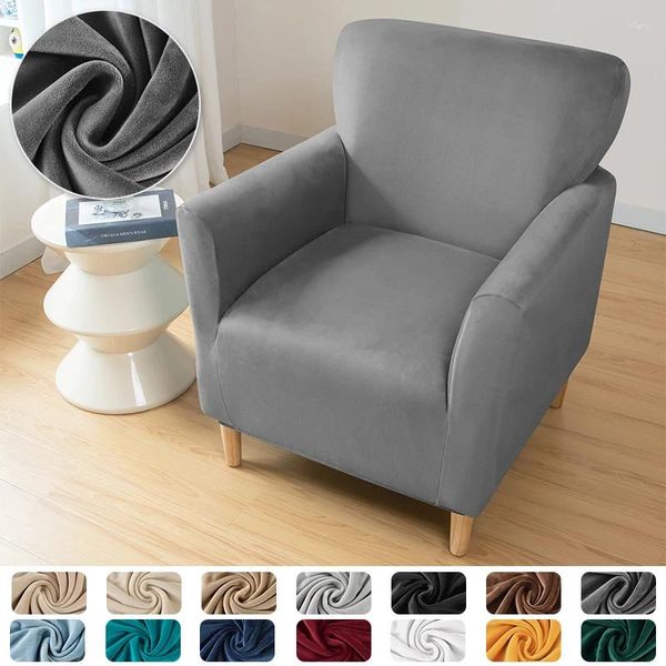 Stuhlabdeckung Elastischer Sofa -Deckung Saling 1PCS Velvet Badewanne Sessel Club Single Hochzeits Bankett Haushalt